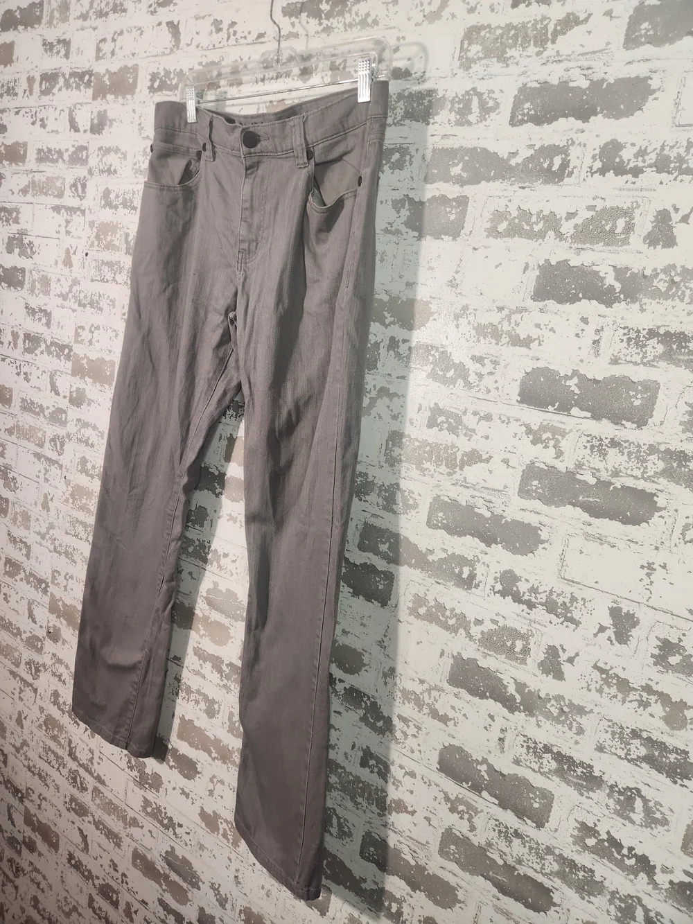 Gray Straight-Leg Pants